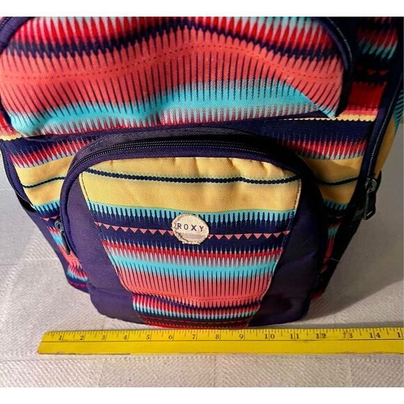 Roxy Bohemian Aztec Print Colorful Multi-Pocket Laptop Compartment Back - Picture 9 of 16